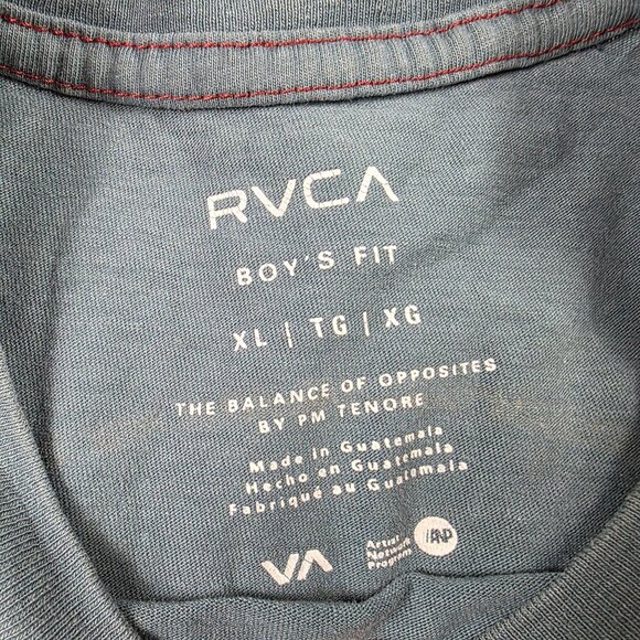 RVCA Boys Balance Of Opposites XL Blue Graphic Logo Short Sleeve T-Shirt - Picture 6 of 10